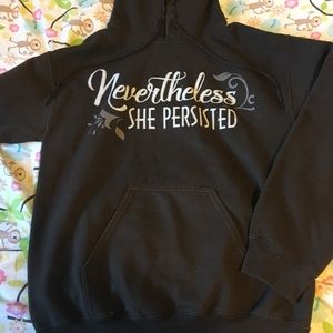 Brown “nevertheless she persisted” hoodie